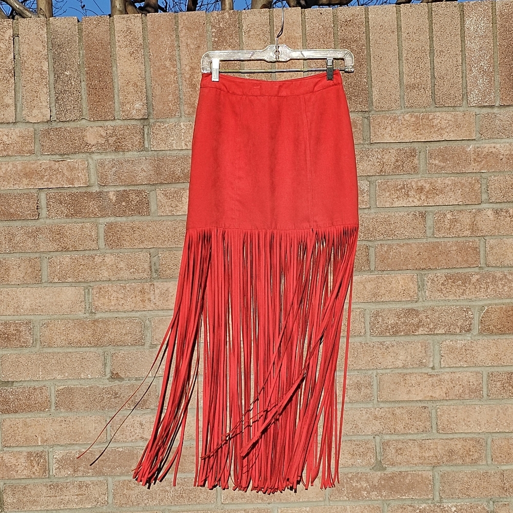 H&M Cochella red fringe trim skirt - Picture 11 of 13